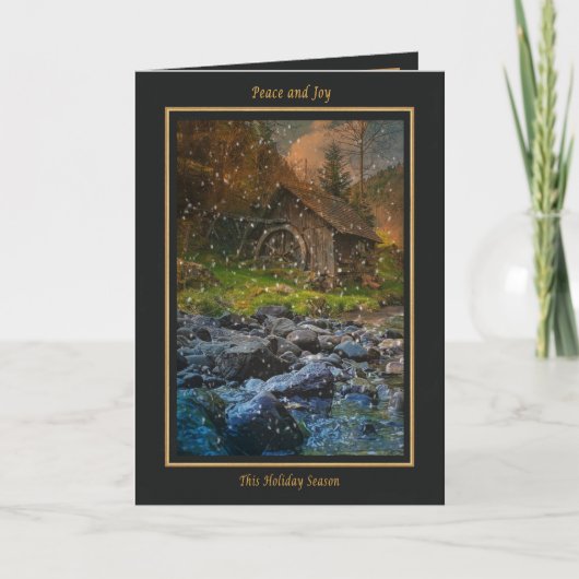 Bosmolens kerst feestdagen kaart (Voorkant)