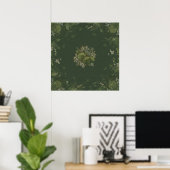 Bosmos en korstmos botanische mandala poster (Thuiskantoor)