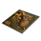 Bosmuis & Cantharel Paddenstoel Herfst Tegeltje (Zijkant)