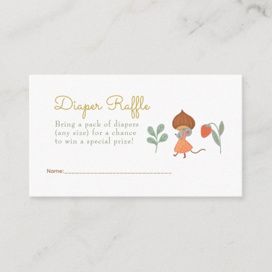 Bosmuis Diaper Raffle Enclosure Informatiekaartje (Voorkant)