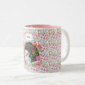 Bosmuisjes Bloemen Persoonlijk Tweekleurige Koffiemok (Voorkant rechts)