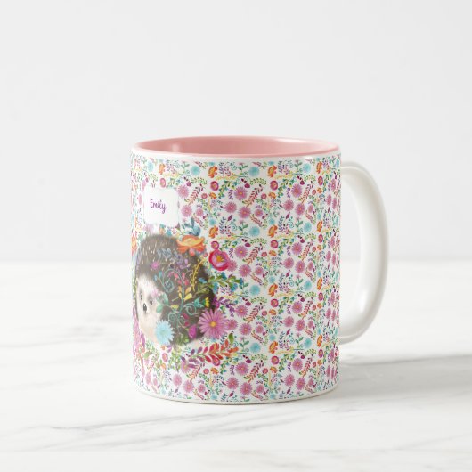 Bosmuisjes Bloemen Persoonlijk Tweekleurige Koffiemok