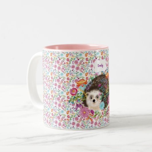 Bosmuisjes Bloemen Persoonlijk Tweekleurige Koffiemok (Voorkant links)