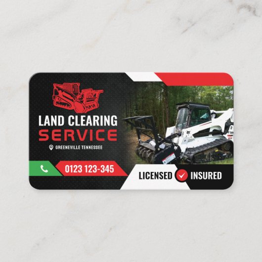 Bosmulchen, ruimen van land, struik hogging visitekaartje (Voorkant)