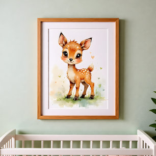 Bosmuurdecoratie voor kinderkamers – Herten  Poster