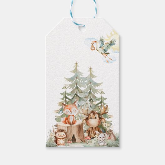 bosneutraal Baby shower Cadeaulabel (Voorkant)