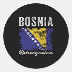 Bosnia and Herzegovina Flag Distressed Ronde Sticker