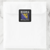 Bosnia and Herzegovina Flag Distressed Vierkante Sticker (Tas)