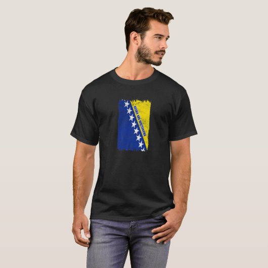 Bosnia and Herzegovina flag national flag T-shirt (Voorkant volledig)
