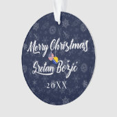 Bosnian American With Custom Year Bilingual Ornament (voorkant)