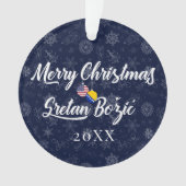Bosnian American With Custom Year Bilingual Ornament (voorkant)