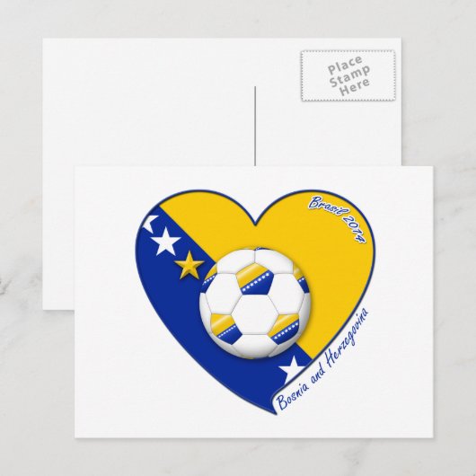 Bosnian Soccer National Team Fútbol BOSNIA" 2014 Briefkaart (Voorkant / Achterkant)
