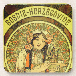 Bosnië en Herzegovina door Alphonse Mucha 1900 Bier Onderzetter