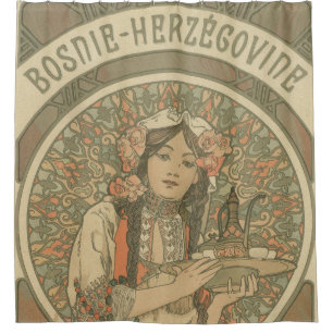 Bosnië en Herzegovina door Alphonse Mucha (1900) Douchegordijn