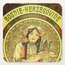 Bosnië en Herzegovina door Alphonse Mucha 1900 Kartonnen Onderzetters