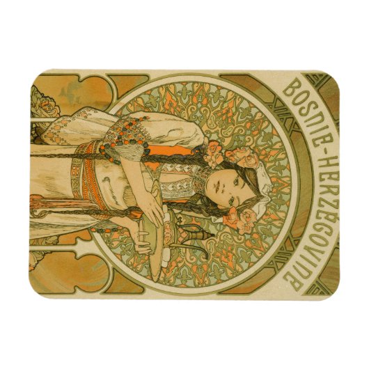 Bosnië en Herzegovina door Alphonse Mucha (1900) Magneet (Horizontaal)