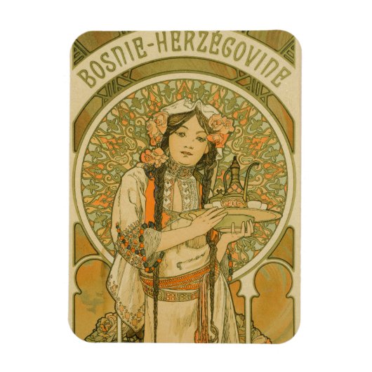 Bosnië en Herzegovina door Alphonse Mucha (1900) Magneet (Verticaal)