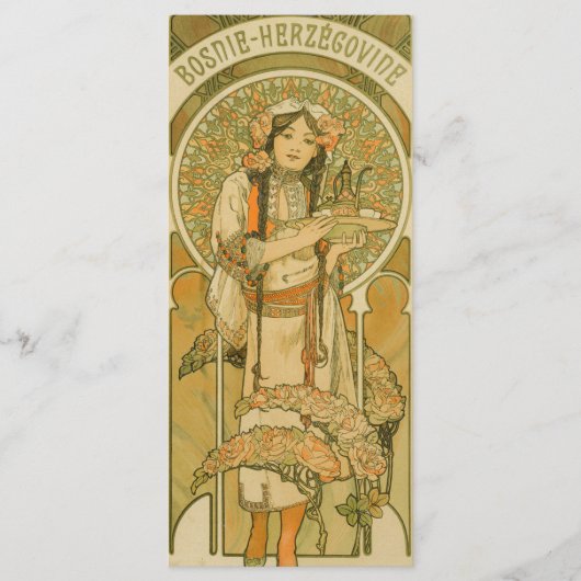 Bosnië en Herzegovina door Alphonse Mucha (1900) Menu (Voorkant)