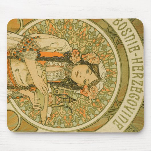 Bosnië en Herzegovina door Alphonse Mucha (1900) Muismat (Voorkant)