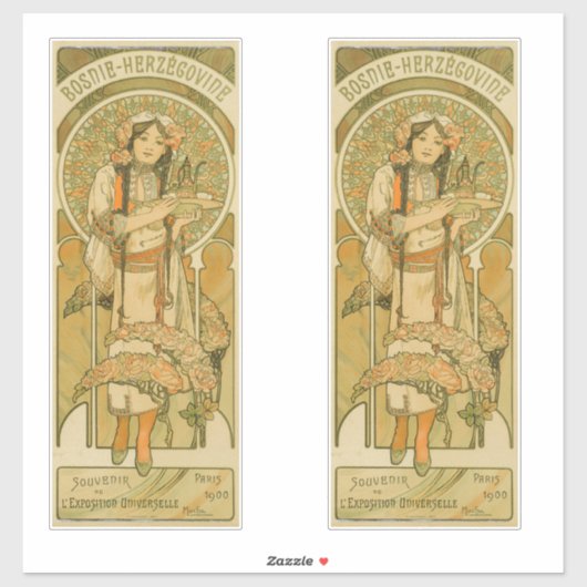 Bosnië en Herzegovina door Alphonse Mucha (1900) Sticker (Vel)