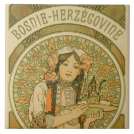 Bosnië en Herzegovina door Alphonse Mucha (1900) Tegeltje