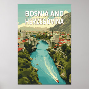 Bosnië en Herzegovina Illustratie Reis Kunst Poster