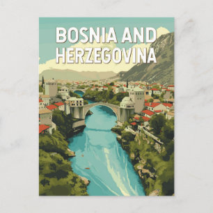 Bosnië en Herzegovina Illustratie Reiskunst Briefkaart