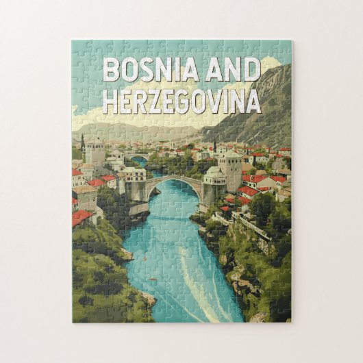 Bosnië en Herzegovina Illustratie Reiskunst Legpuzzel (Verticaal)