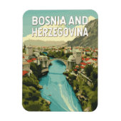 Bosnië en Herzegovina Illustratie Reiskunst Magneet (Verticaal)