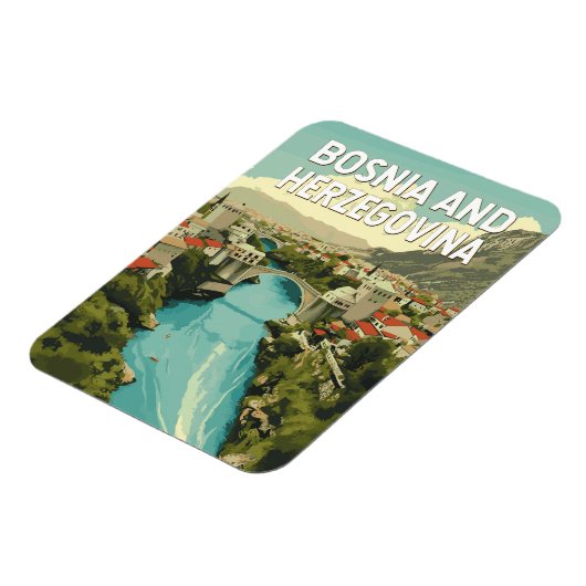 Bosnië en Herzegovina Illustratie Reiskunst Magneet (Linkerzijde)