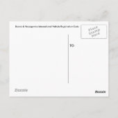 Bosnië en Herzegovina Int'l Vehicle Reg. Code Briefkaart (Achterkant)