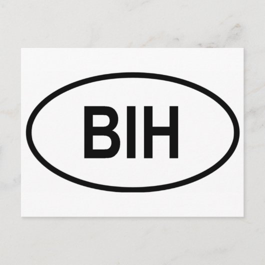 Bosnië en Herzegovina Int'l Vehicle Reg. Code Briefkaart (Voorkant)