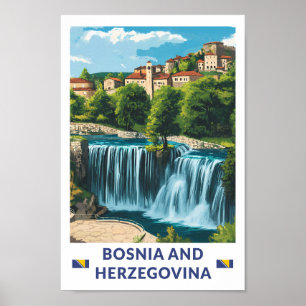 Bosnië en Herzegovina Jajce Illustratie Kunst Poster