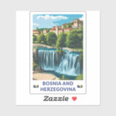 Bosnië en Herzegovina Jajce Illustratie Kunst Sticker (Vel)