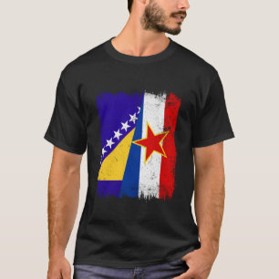 Bosnië en Herzegovina Joegoslavië Halve Vlag T-shirt