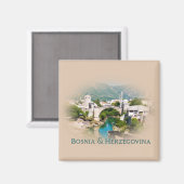 Bosnië en Herzegovina: Mostar Magneet (Voorkant / Achterkant)