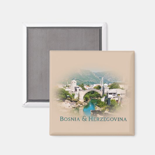 Bosnië en Herzegovina: Mostar Magneet (Voorkant / Achterkant)