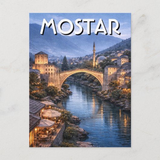 Bosnië en Herzegovina Mostar Reizen Briefkaart (Voorkant)