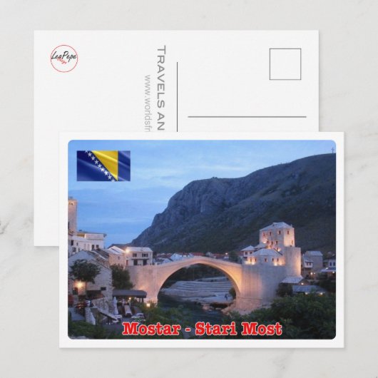 Bosnië en Herzegovina - Mostar - Stari most - Briefkaart (Voorkant / Achterkant)
