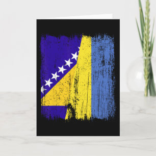 Bosnië En Herzegovina Oekraïne Half Vlag Kaart