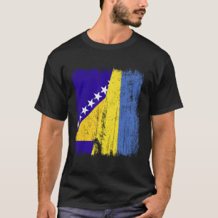 Bosnië En Herzegovina Oekraïne Half Vlag  T-shirt