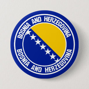 Bosnië en Herzegovina Rond Embleem Ronde Button 7,6 Cm