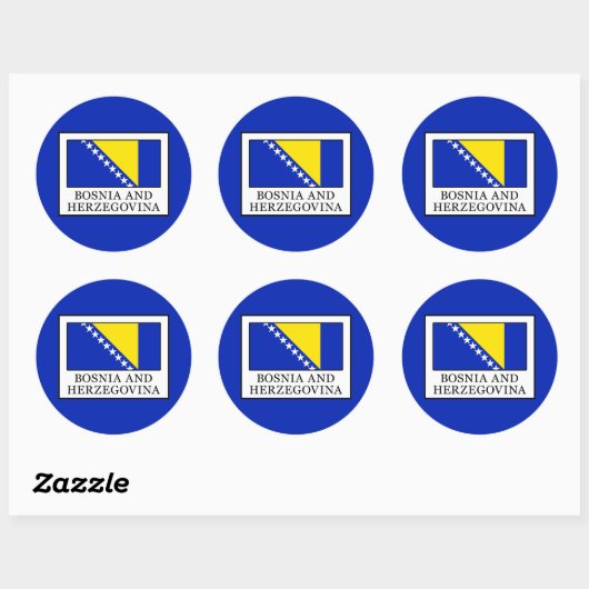 Bosnië en Herzegovina Ronde Sticker (Vel)