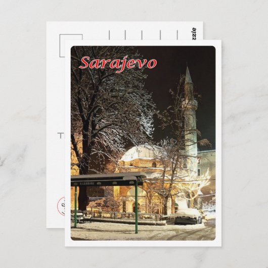 Bosnië en Herzegovina - Sarajevo - Mosque Ferhad Briefkaart (Voorkant / Achterkant)