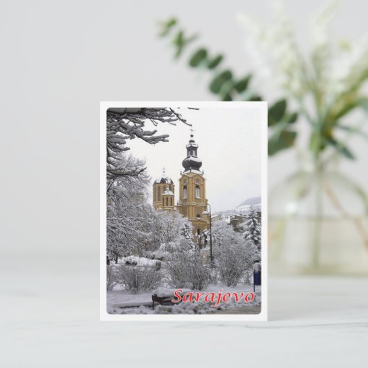 Bosnië en Herzegovina - Sarajevo, Ortodox kerk - Briefkaart (Staand voorkant)