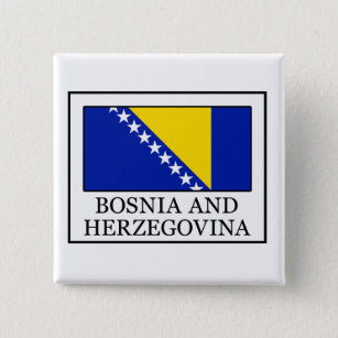 Bosnië en Herzegovina Vierkante Button 5,1 Cm