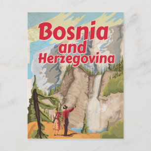 Bosnië en Herzegovina vintage reisposter Briefkaart