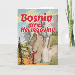Bosnië en Herzegovina vintage reisposter Feestdagen Kaart