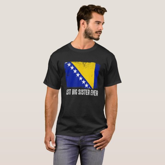 Bosnië en Herzegovina vlag beste grote zus ooit F T-shirt (Voorkant volledig)