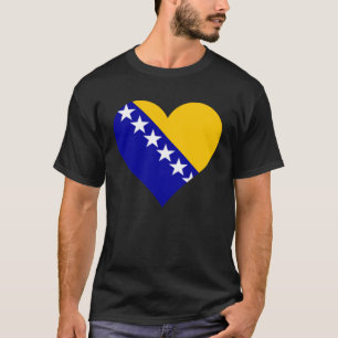 Bosnië en Herzegovina Vlag Hart Liefde T-shirt